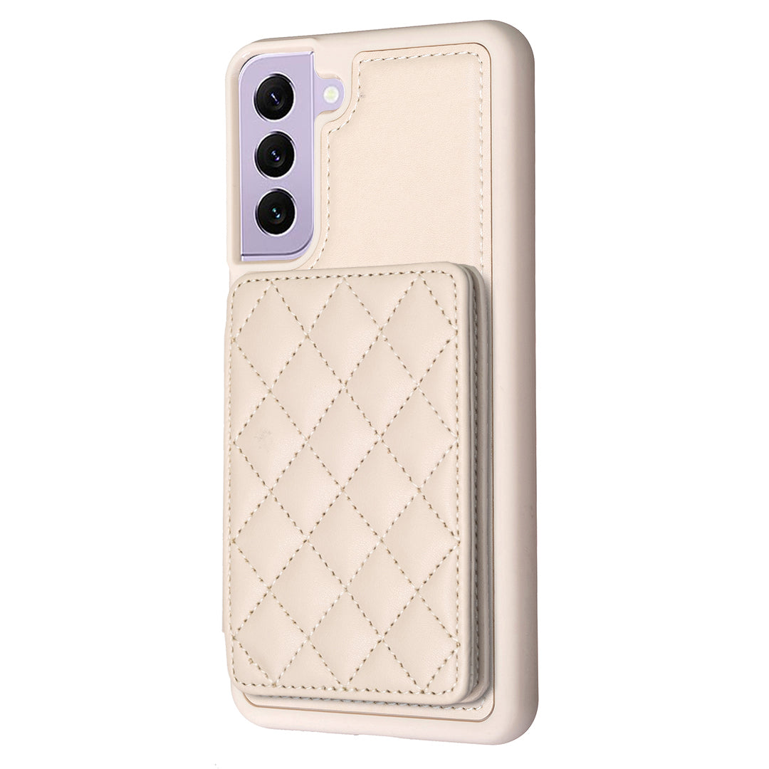 BF25 For Samsung Galaxy S21 FE 5G Anti-drop Leather Coated TPU Cover Phone Case with Card Holder Kickstand BF25 For Samsung Galaxy S21 FE 5G Anti-drop Leather Coated TPU Cover Phone Case with Card Holder Kickstand